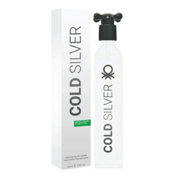 عطر بينتون كولورز دي بينتون كولد سلفر أو دو تواليت 100مل - Men's Cold Silver EDT Spray 3.4 oz